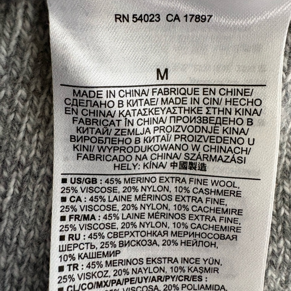 Banana Republic Cashmere Blend Wool Sweater Gray M - Picture 6 of 6